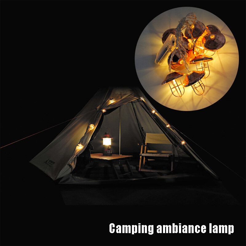 10 bandes lumineuses Led 2M, batterie, étanche, lumière chaude, pour décoration, tente, Camping, maison, fête, noël