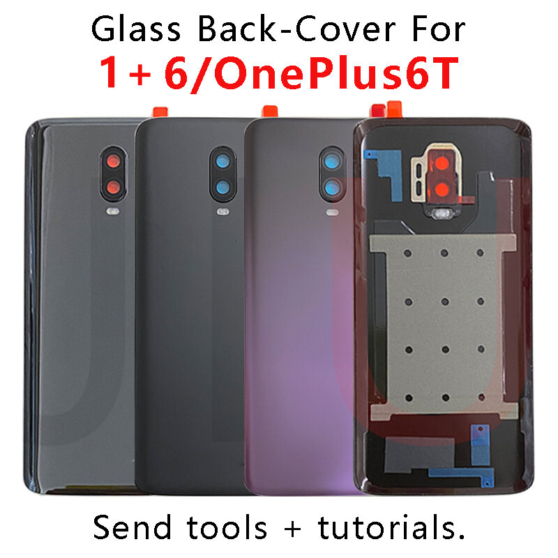 Para oneplus 6/6t bateria de vidro capa traseira, substitua a caixa traseira de vidro para oneplus 6t.