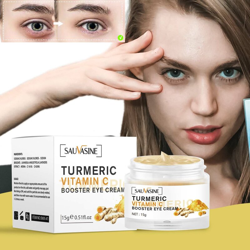 Kurkuma Vitamin C Augen Creme Anti-Aging Augenringe Anti-Falten Massage Auge Serum Remover Lift Fest Auge hautpflege Gel