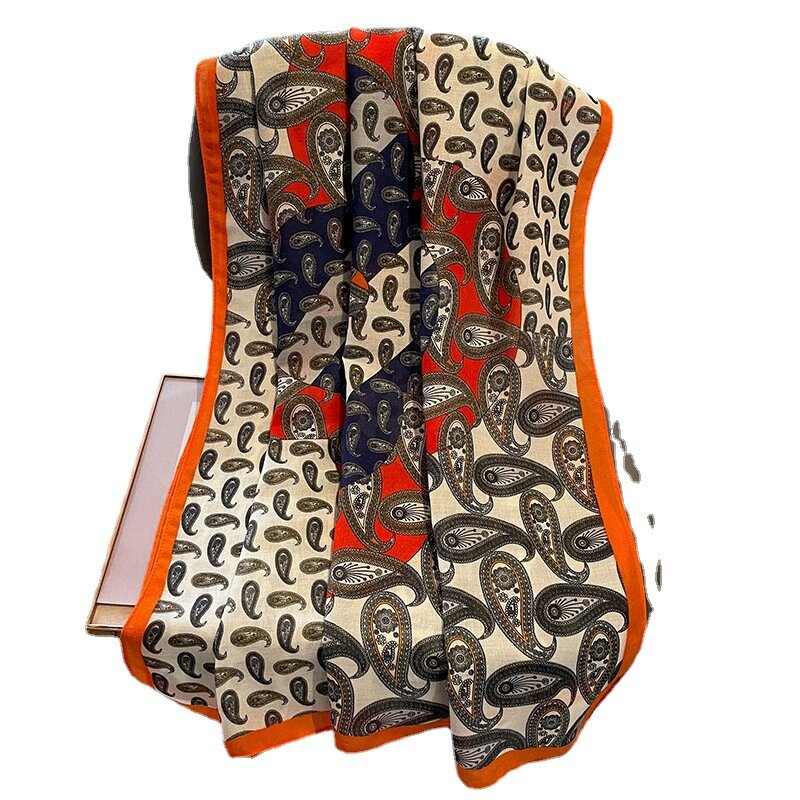 Bufanda de algodón de marca de lujo para mujer, chal de playa a la moda, Pashmina, Hijabs, Pareo, 2022