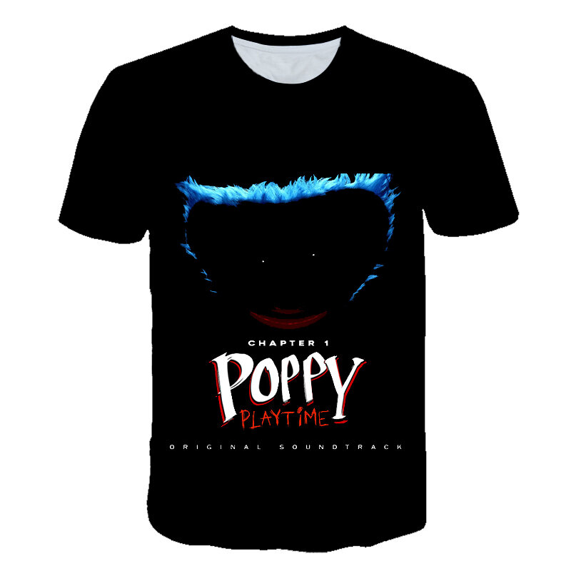 Poppysplaytime t-shirts jogo de terror dos desenhos animados 3d impressão menino/menina o-pescoço moda t camisa crianças meninos t topos roupas do bebê meninos