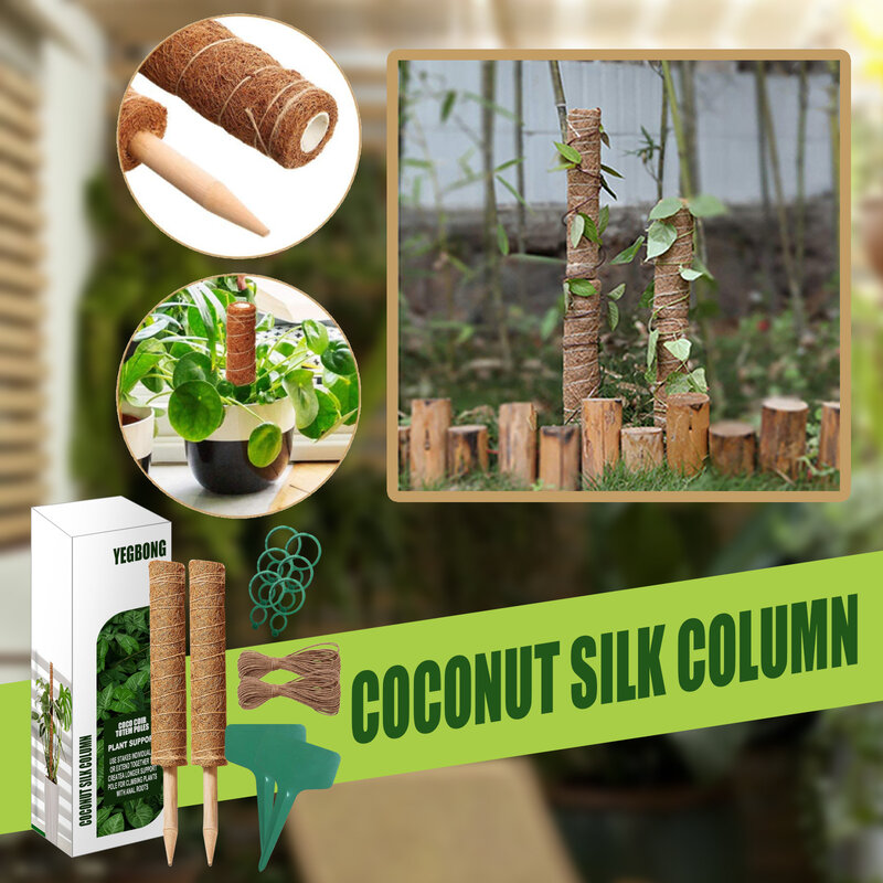 Plant Klimmen Kokos Totem Pole Veilig Tuinieren Kokosnoot Stick Voor Klimmen Planten Klimplanten Palm Wijnstokken Stick Plant Ondersteuning 30Cm