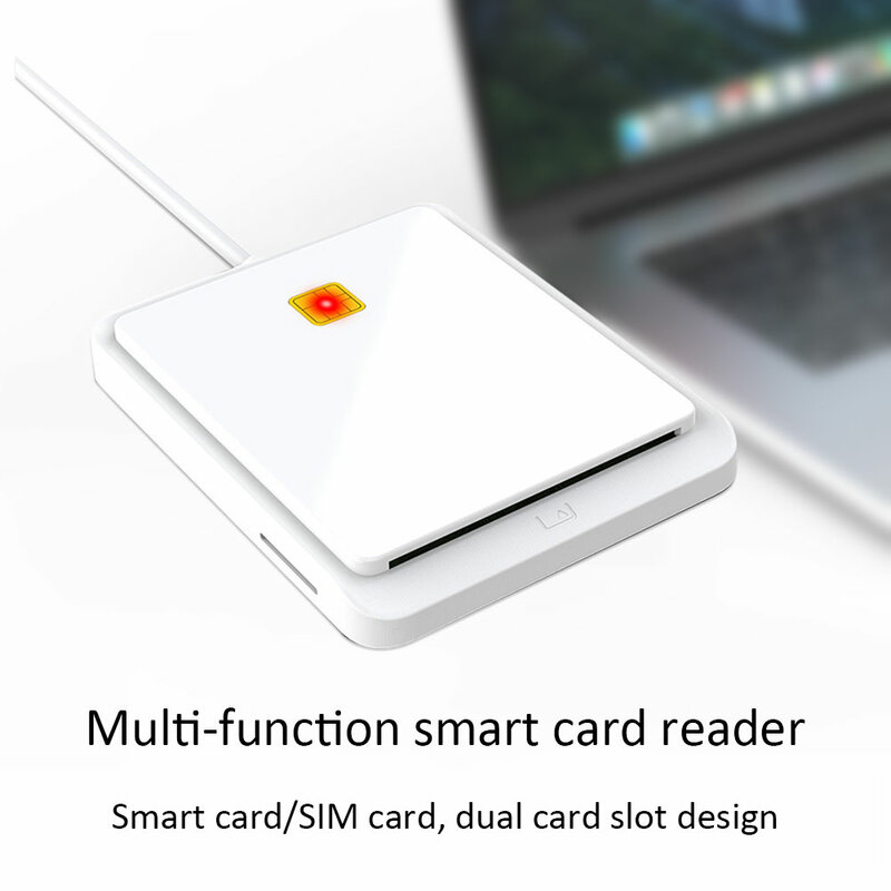 Cor branca preta do conector do cloner do cartão do sim para windows linux leitor de cartão inteligente portátil de usb 2.0