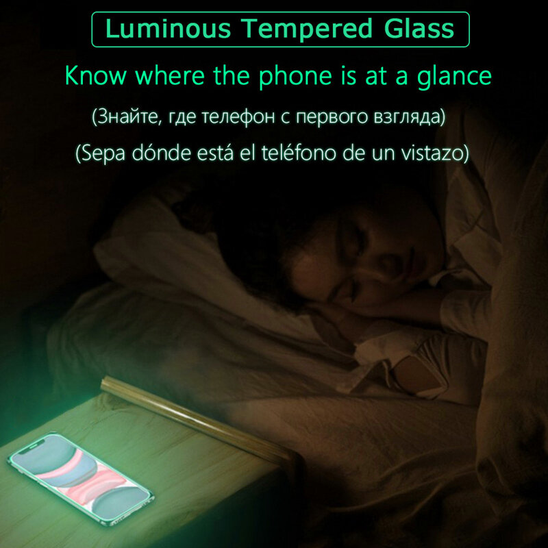 Luminous Tempered Glass on For Huawei P40 P30 Honor 8X 9X 10X 10 20 30 Pro Mate 30 Nova 3i V 20 30 Glass Screen Protective Film