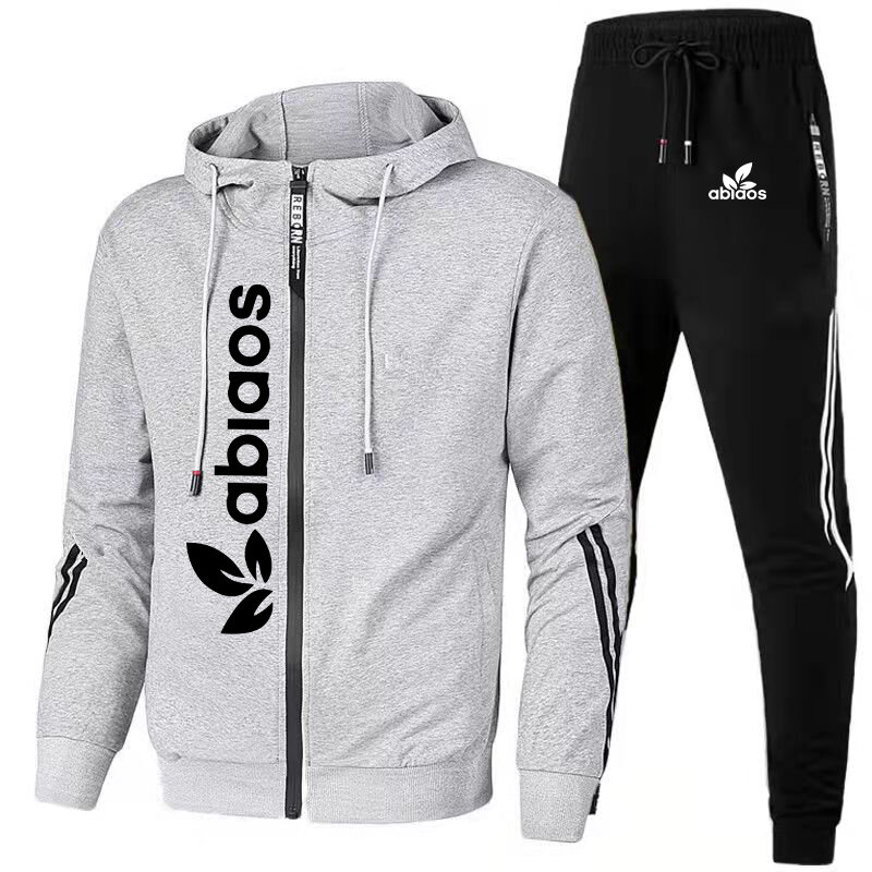 Men's Hoodie Jacket Tracksuit Warm Zipper Jackets + Sweatpants Sportswear Two Piece Set Jogging Casual Coats Suits Male Clothing