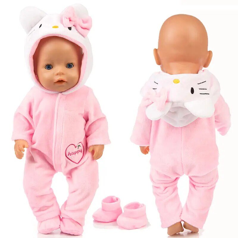 Vêtements pour bébé poupée 43 cm, fille ou garçon, 18 styles comme déguisement licorne ou poney, idée cadeau d'anniversaire enfant