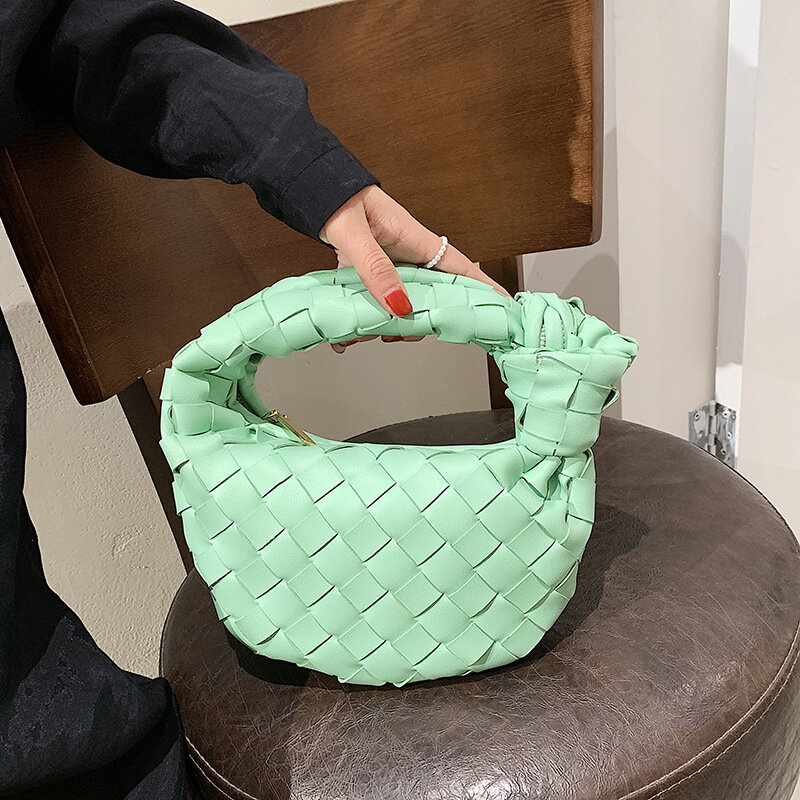 New arrive Fashion woven bag luxury designer handbag  Casual Women Totes Shoulder Bags Female Leather Solid Color Handbag 2022
