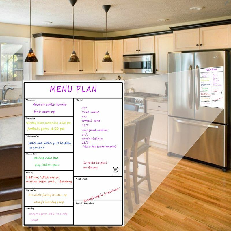 A3 Magnetische Wöchentlich Planer Bord Whiteboard Blatt Für Mehrzweck Küche Kühlschrank Wöchentlich Weiß Bord Kalender Für Menü Planung