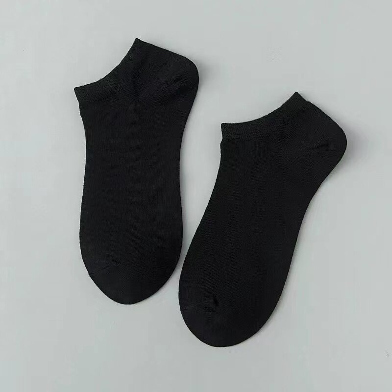 30Pairs/Men's Business Socks Casual Black Breathable Ankle Socks Solid Color Comfortable Soft Fabric Men's Socks Classic Socks