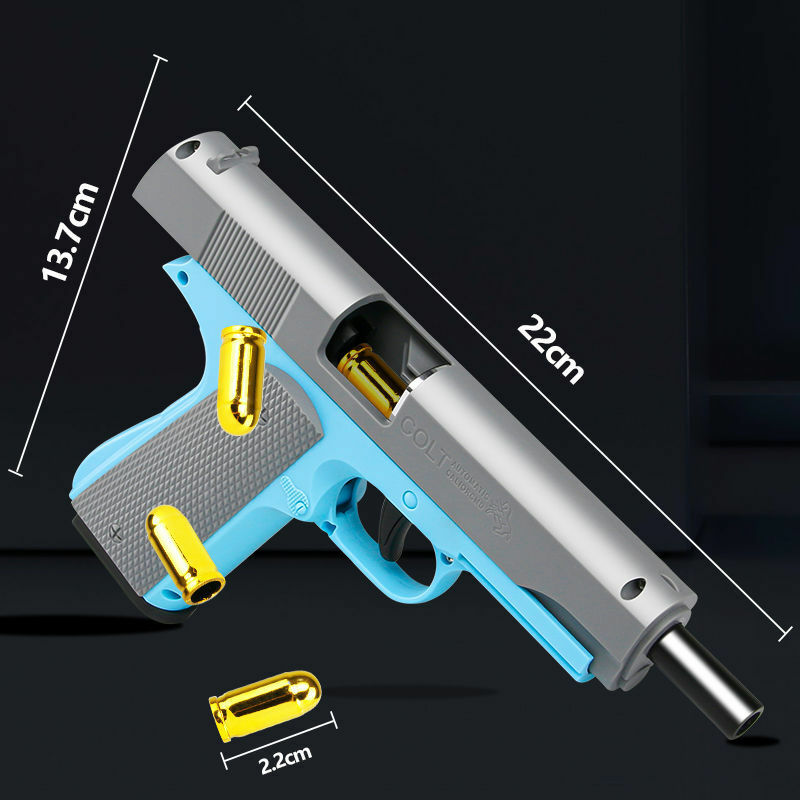 새로운 글록 쉘 던지는 장난감 총, 권총 어린이 무기 모델 글록 권총 소년 생일 선물 야외 게임
