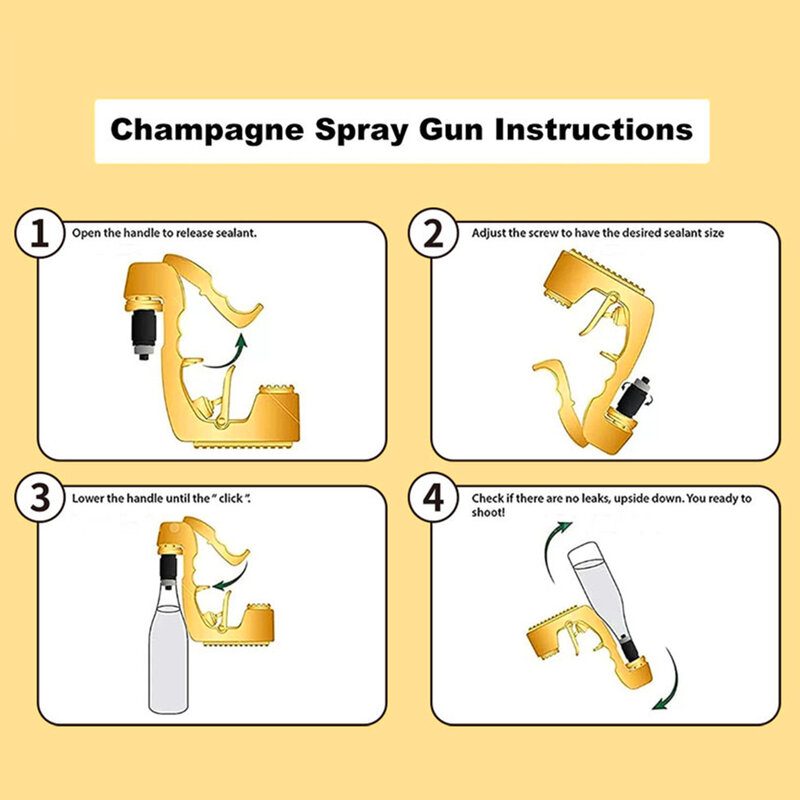 Bar Champagne Wine Sprayer Beer Wine Bottle Vacuum Stopper Feed Ejector Wedding Birthday Pourer Drink Squirt Gun