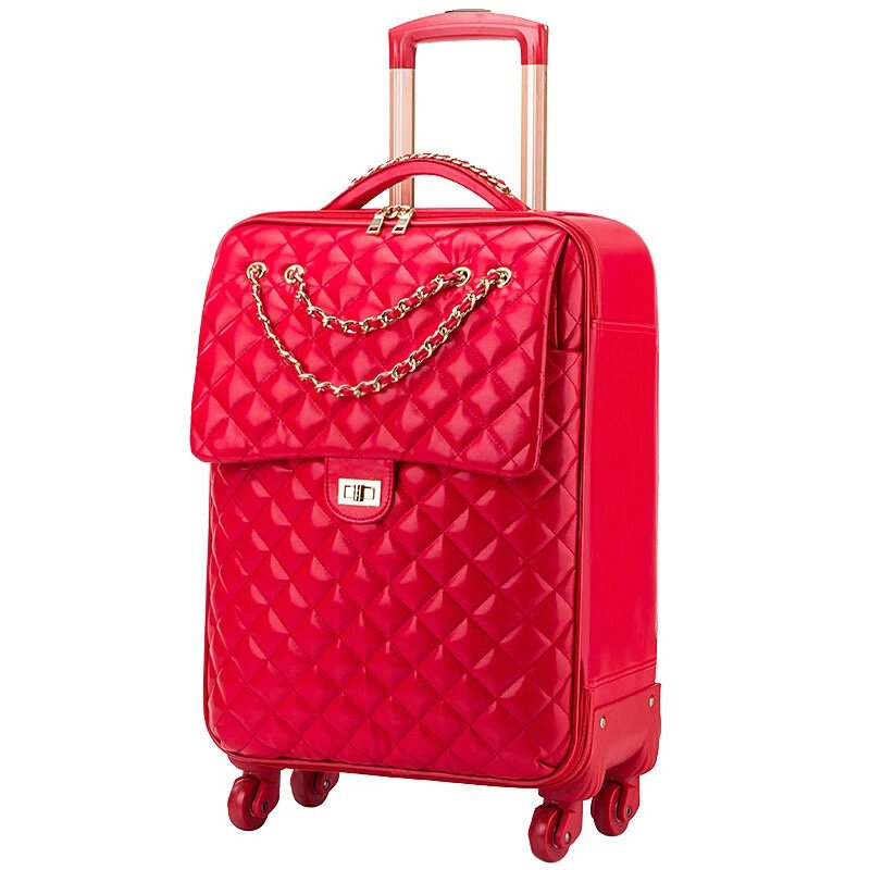Universal wheel travel bag suitcase carry on trolley bag spinner Women cabin luggage bag girl Fashion suitcase box 20 inch trunk