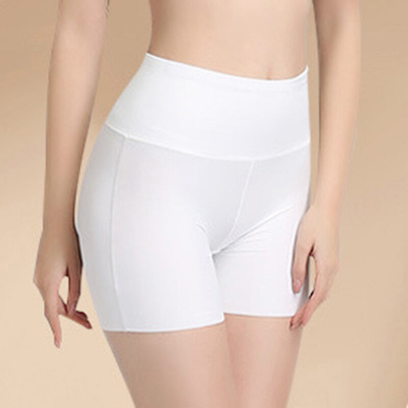 Pantalones cortos de seguridad para mujer, bóxer de seda de hielo sin costuras, antirozaduras, con falda, talla grande 2XL