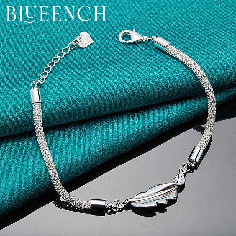 Blueench 925 prata esterlina cobra corrente moda pulseira para mulheres festa de casamento moda glamour jóias