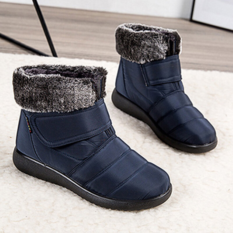 Bottines de neige à plateforme pour femme, chaussures imperméables, style Punk, tendance, fourrure douce, hiver