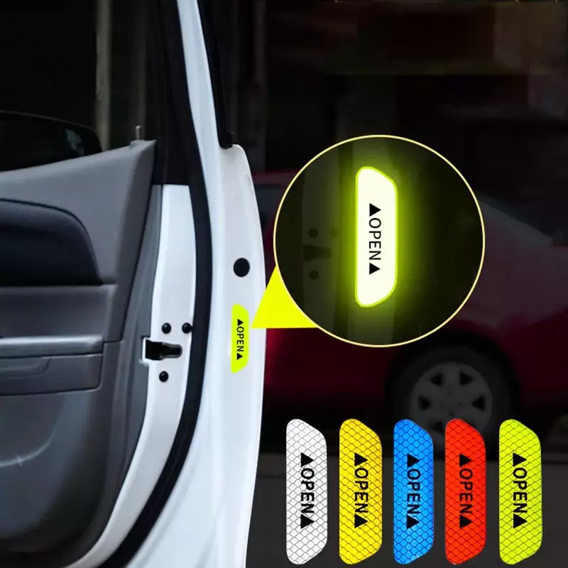 Apri la porta adesivi adesivi riflettenti adesivi di avvertimento di sicurezza pellicola riflettente aperta striscia Anti-collisione per portiera dell'auto