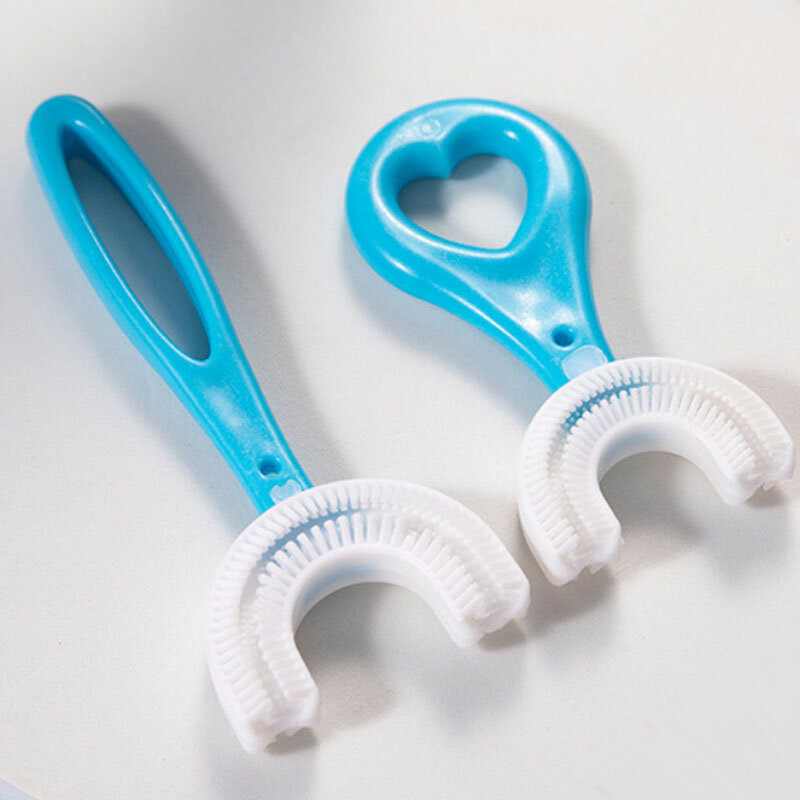 Brosse à dents en Silicone pour enfants de 2 à 12 ans, poignée en forme de U, soins buccaux pour enfants, nettoyage de la bouche, nouvelle collection 2022