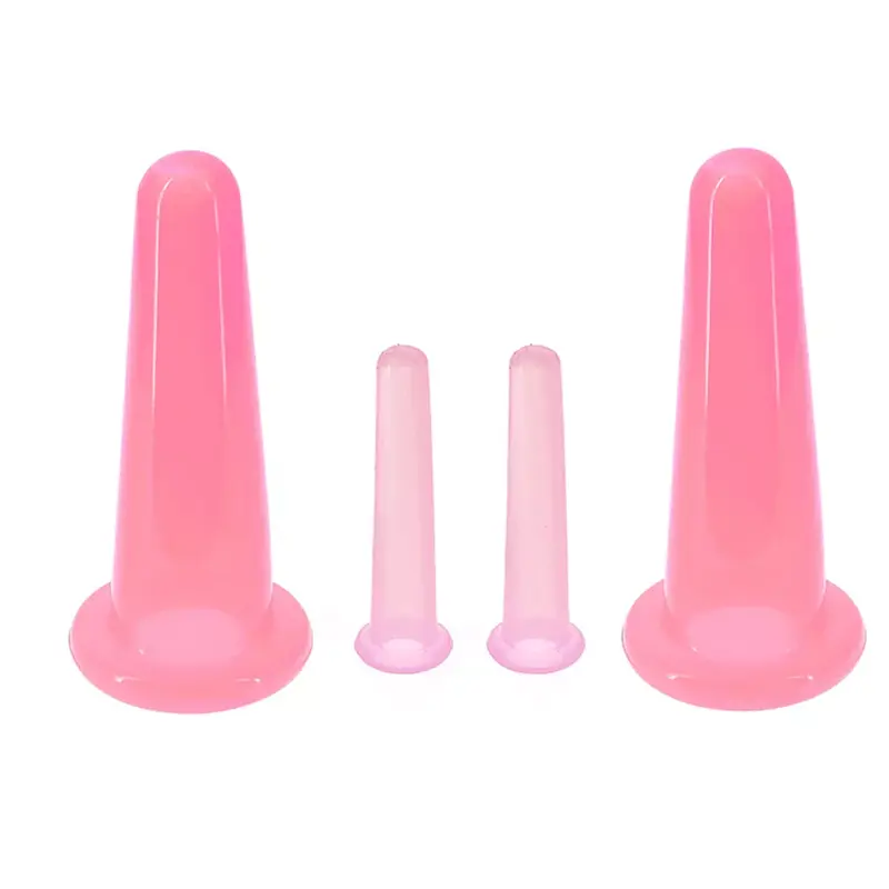 2pcs Silicone Jar Vacuum Cuppings Cans for Body Neck Facial Massage Suction Cans Anti Cellulite Cups Set Health Care Tool