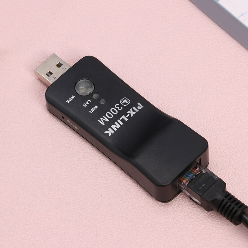 USB TV WiFi Dongle Adapter 300Mbps Universal Wireless Receiver Network Card RJ45 WPS Repeater for Samsung LG Sony Smart TV