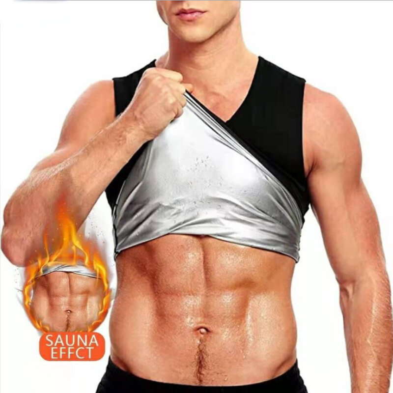 Sauna colete superior emagrecimento corpo shaper men barriga plana bainha suor queima de gordura perda de peso barriga controle cintura treinamento masculino
