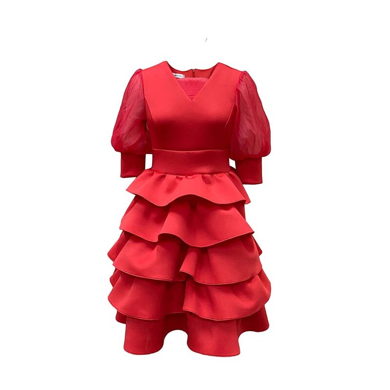PLEINDI eleganckie suknie wieczorowe O-Neck w kształcie litery A z krótkim rękawem Tea-Length szyfonowa 2022 nowa warstwowa klasyczna sukienka na studniówkę dla kobiet