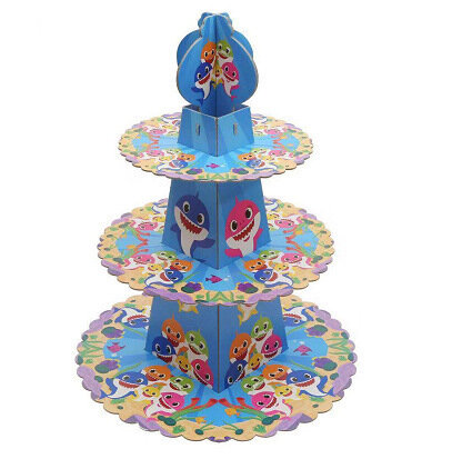 Suministros de decoración para fiesta de cumpleaños, vajilla desechable, globo, temática familiar de peces, tiburón, regalo para niña