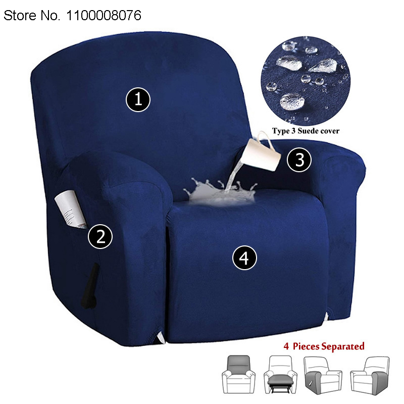 Capa de sofá reclinável camurça all-inclusive massagem deck preguiçoso menino cadeira cobre lounge único assento sofá slipcover poltrona capa