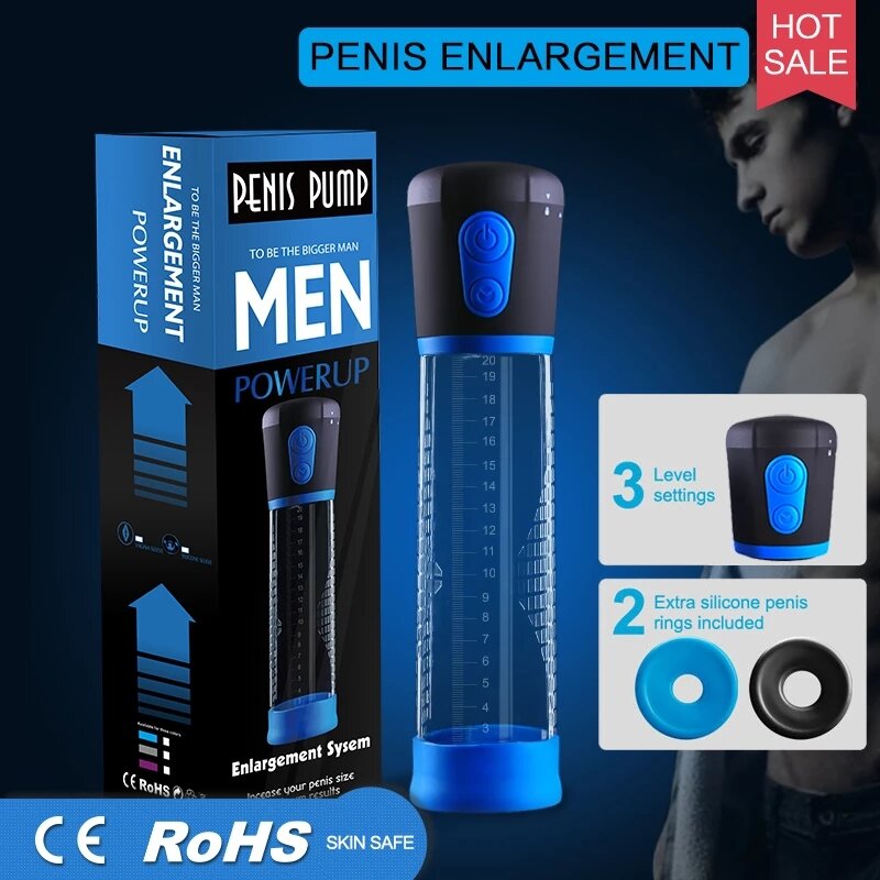 IPHISI-bomba de pene eléctrica para adulto, masturbador masculino, bomba de vacío, extensor, anillo para pene, entrenamiento de eyaculación retardada