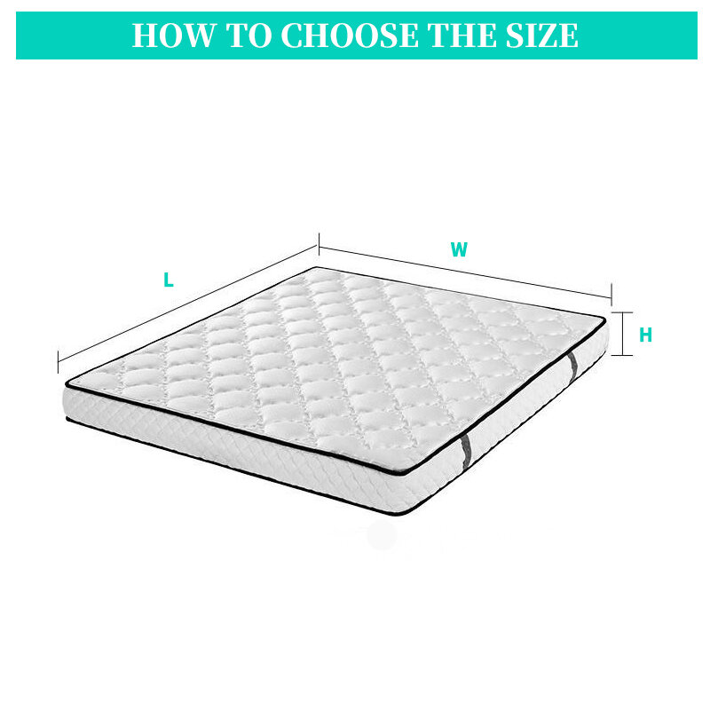 Quilted 7 Colors Embossed Waterproof Mattress Protector Anti-mite Fitted Sheet Style Cover for Mattress Thick Soft Pad for Bed