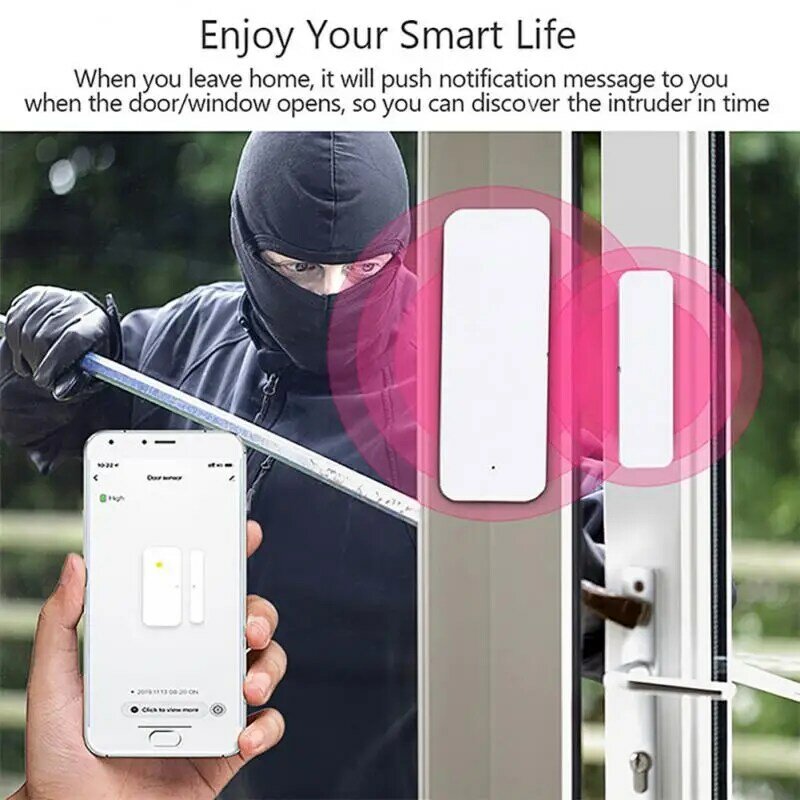 Low Power Door Magnetic Detector Monitoring Magnetic Zigbee Door And Window Sensor Tuya Mini Wireless Sensor Diy Smart Home