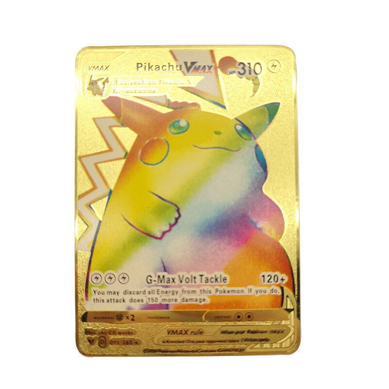 Cartes Pokemon Pikachu en métal pour enfants, cartes de Collection Vmax Mewtwo Charizard, jouets cadeaux d'anniversaire