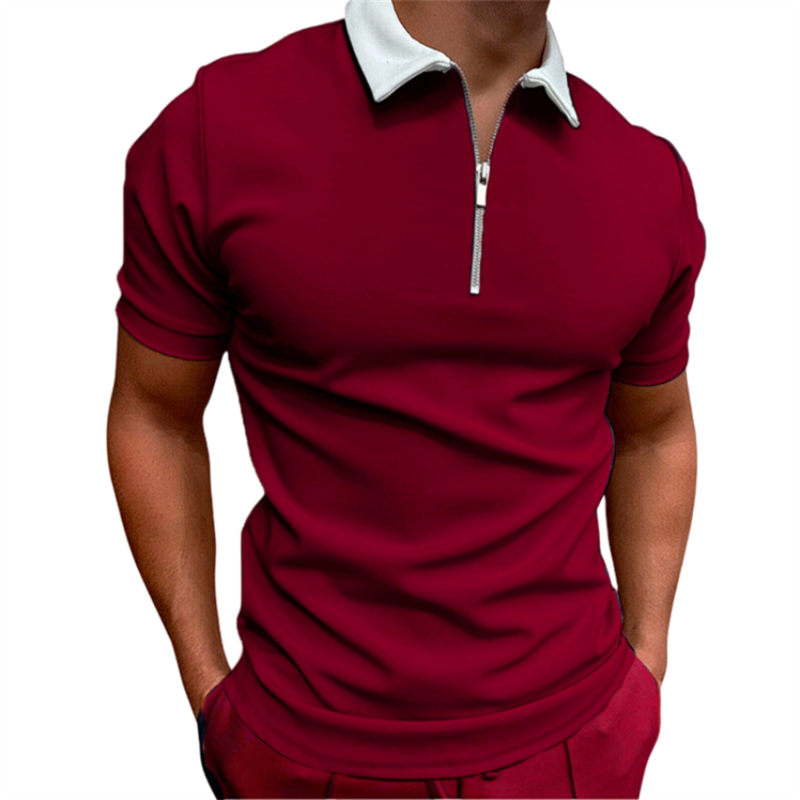 2023 الصيف رجل الأعمال عادية قصيرة الأكمام قميص بولو موضة التلبيب تي شيرت الرجال تنفس بولو قميص الرجال الملابس