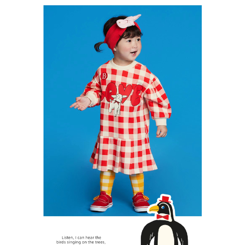 Bebebebe marca nova princesa meninas vestidos animais bordados outono roupas de bebê manga longa crianças traje crianças vestidos