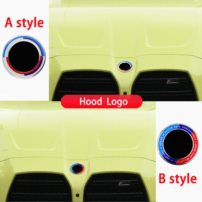 7X Voor Hood Emblem Voor Bmw 50th Anniversary Logo 82Mm + Achter Badge 74Mm + Wheel Hub Cap 68Mm + Stuurwiel Sticker 45Mm