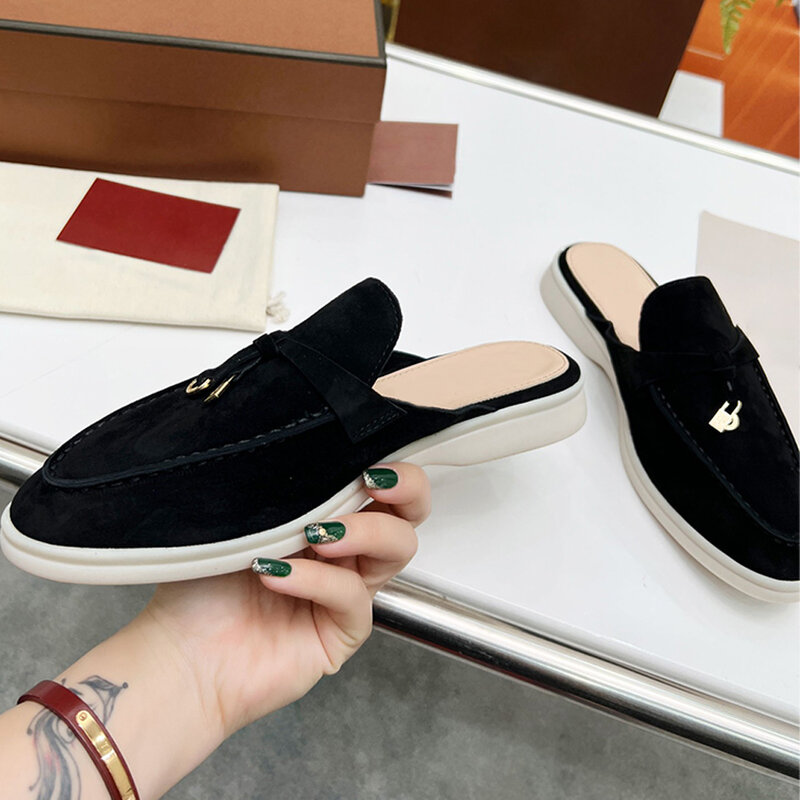 Top Quality Loro Shoes for Women 2022 Autumn Flat Bottom Lock Tassel Fashion Comfortable Loafers Single Casual Women's Shoes