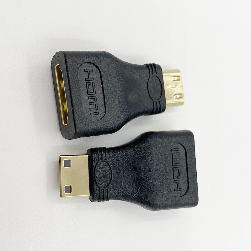 미니 HDMI 호환 컨버터 어댑터, 금 도금, 1080P 마이크로 HDMI 암-HDMI 수 연장 케이블 커플러 커넥터, 1 개