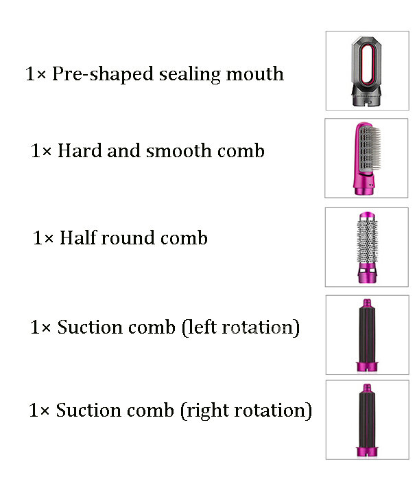New 5 in 1 Hair Dryer Hot Comb Kit Set Wet and Dry Professional Curling Iron Hair Straightener Styling Tool Hair Dryer Household