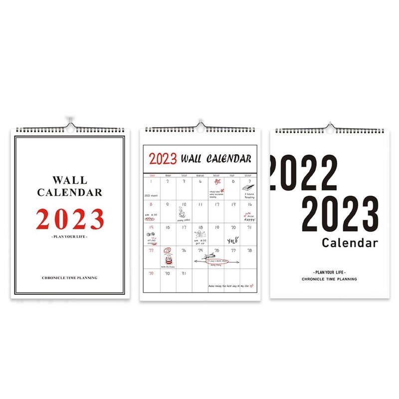Calendario de pared sencillo para el hogar, planificador de notas para colgar en la pared, 2023