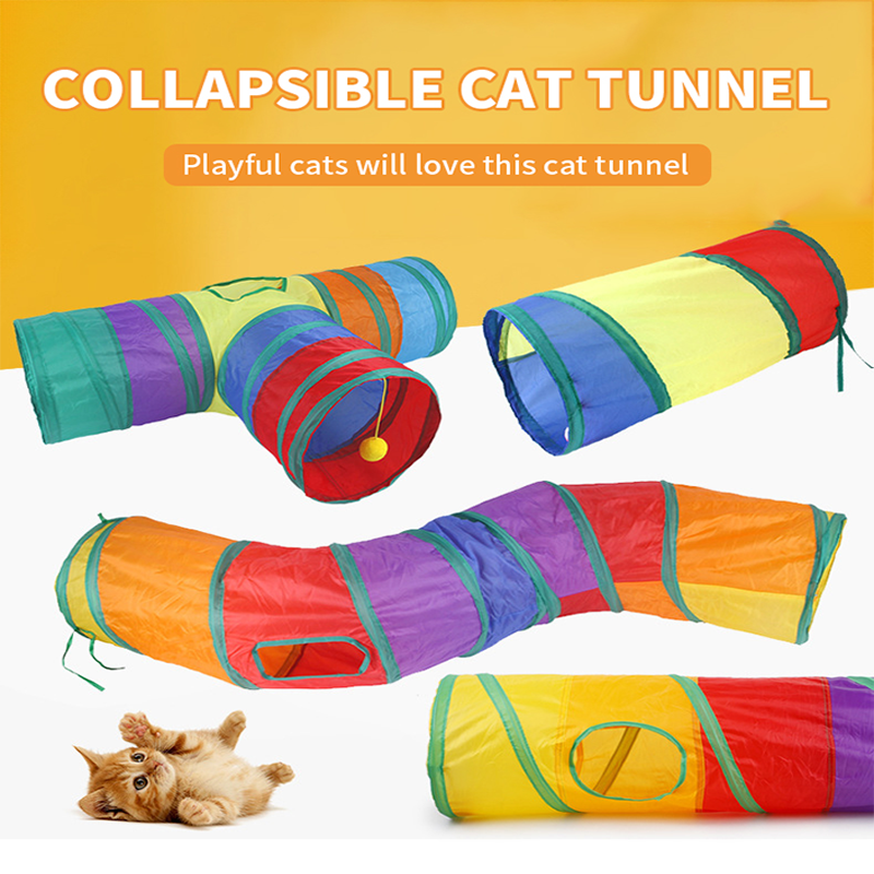 ของเล่นแมวอุโมงค์ยุบแมวกระต่ายสัตว์ซ่อนการฝึกอบรม Interactive ของเล่นสนุกในร่มกลางแจ้งสัตว์เลี...