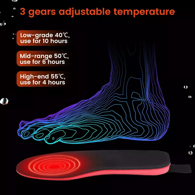 Solette riscaldanti elettriche ricaricabili da 2100Mah con telecomando solette riscaldate calde invernali cuscinetti per scarpe sportive per la caccia allo sci