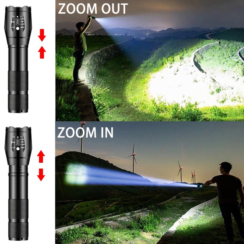 قوية T6 مصباح ليد جيب السوبر مشرق قوية سبائك الألومنيوم المحمولة USB قابلة للشحن مقاوم للماء الشعلة التخييم في الهواء الطلق