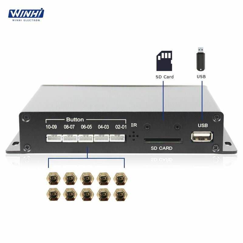 MPC1080P-10 reproductor multimedia botón pulsador mejor caja vga/cvbs salida reproductor de tarjeta de memoria mp4 mp3 reproductor digital