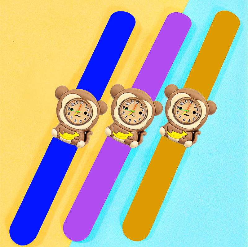 Reloj con diseño de Pantera Rosa para niños y niñas, pulsera de mano con diseño de conejo, mono, Baby Look Time Toy, de 1 a 15 años, Clcok