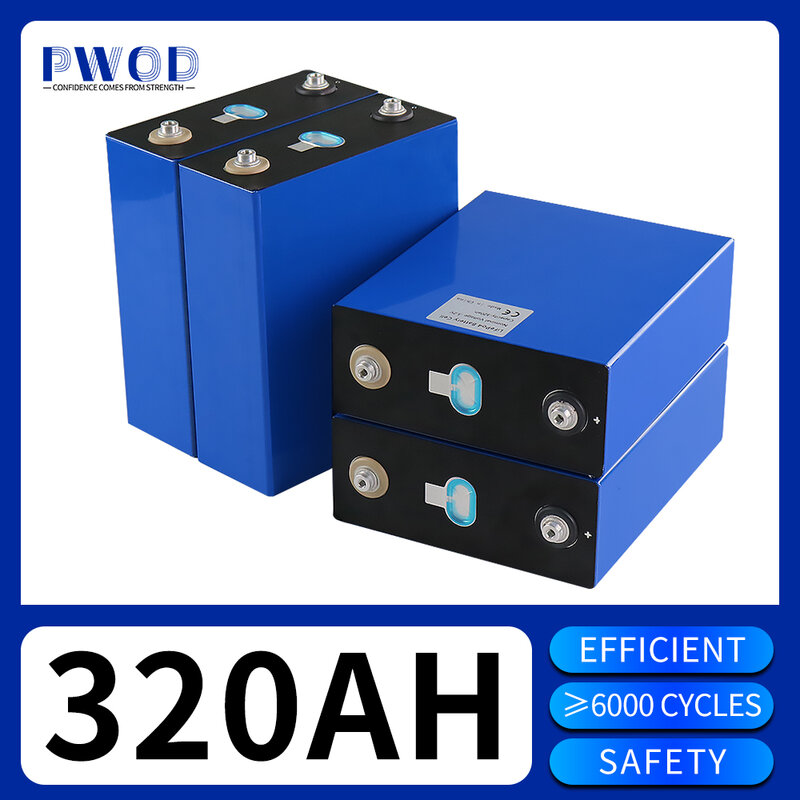 3.2V 320AH Lifepo4 Battery Brand New 310AH Rechargable Solar Lithium Iron Phosphate Prismatic Cell For RV Goft  Vans Campers EV