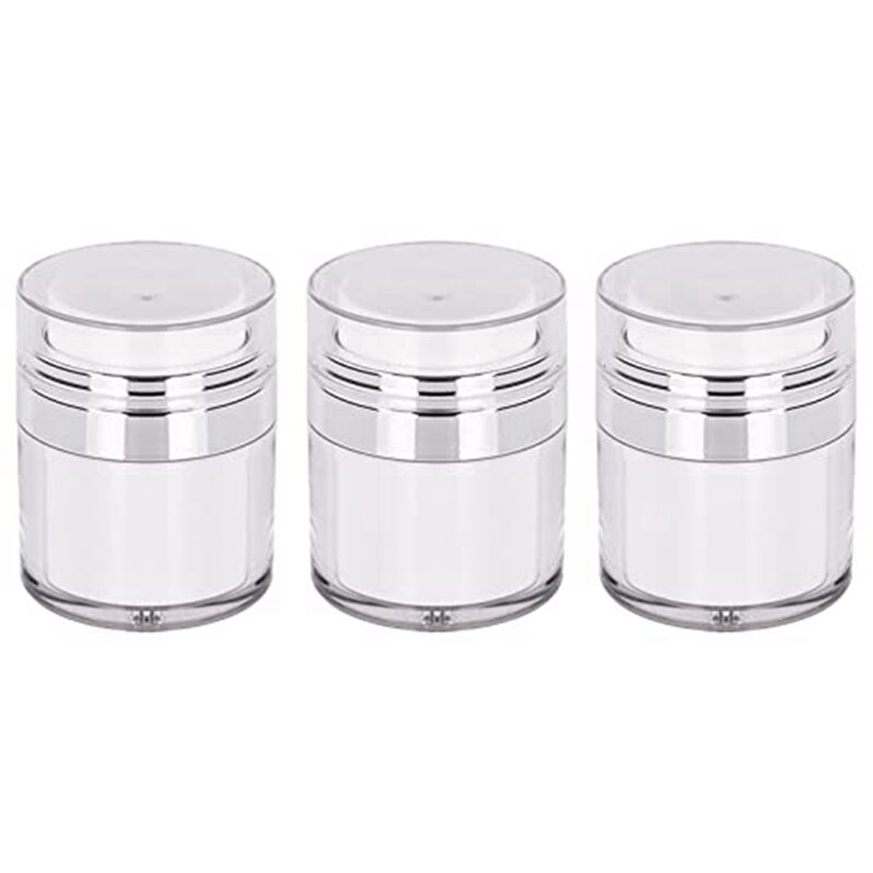 Cream Jar Vacuum Bottle, Airless Pump Jar Bottles Portable Lotion Dispenser, Makeup Creams Travel Container 3Pcs
