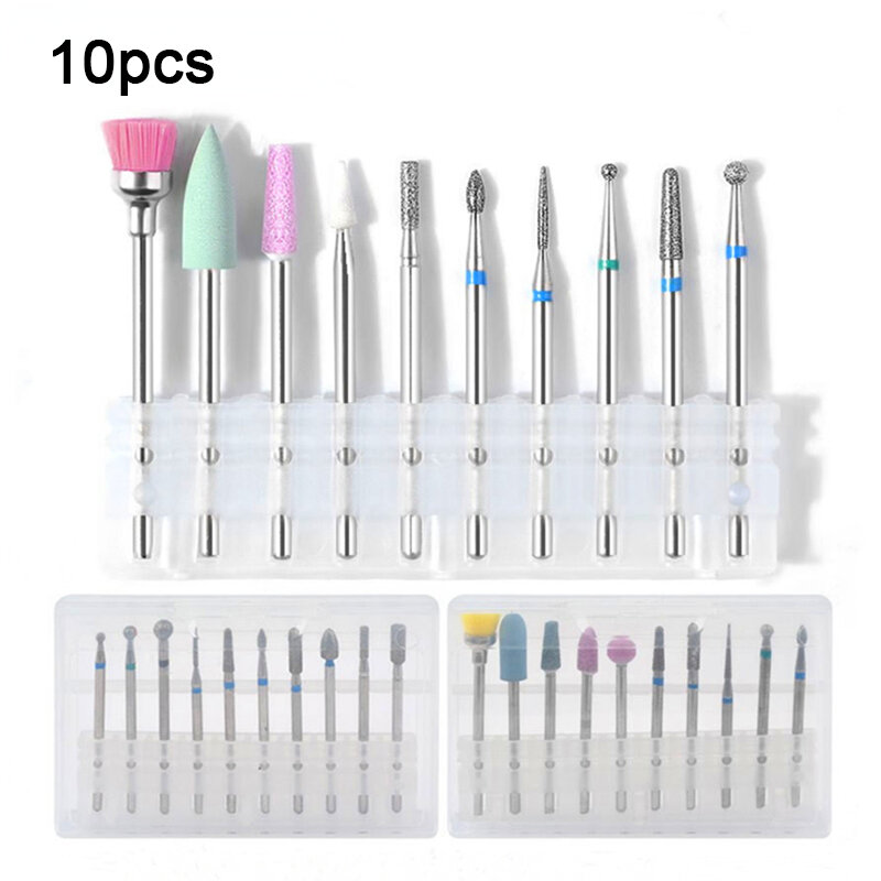 10Pcs Diamond Milling Cutters For Manicure Carbide Nail Drill Bits Kits Equipment Tools cuticle nail drill bits set tools