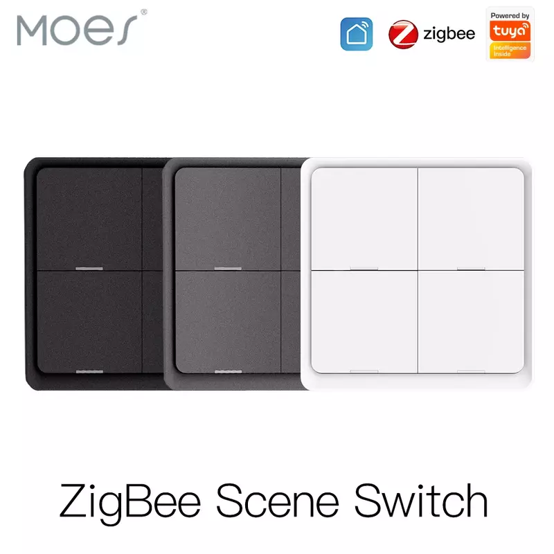 ZigBee-4 갱 무선 12 씬 스위치 푸시 버튼 컨트롤러, 투야 장치용 배터리 구동 자동화 시나리오