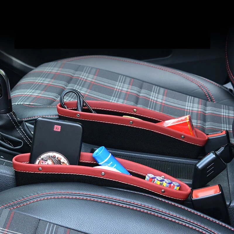 Organizador multifuncional para asiento de coche, soporte para taza, accesorios de cuero PU