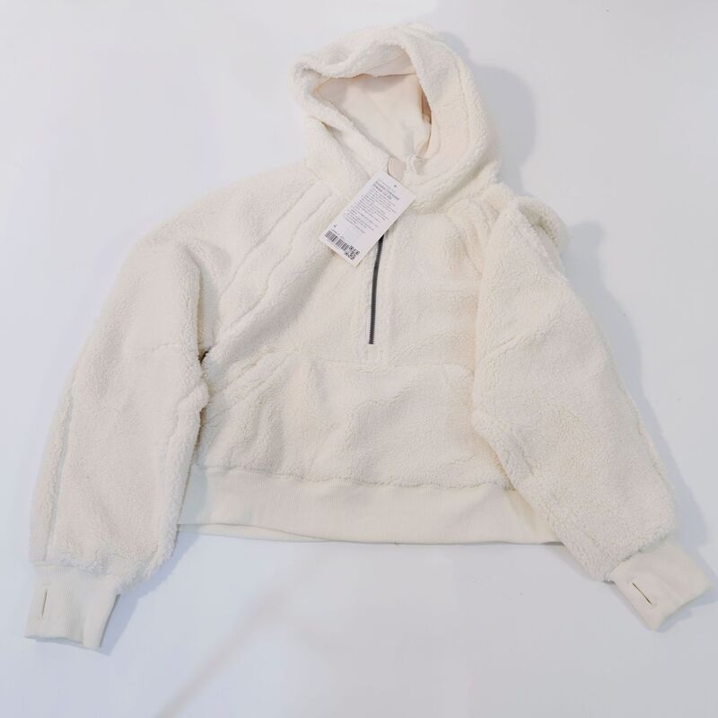 Scuba oversized velo hoodies metade-zip hoodies sweatershirts cozy cordeiro casaco senhoras outwear para o inverno