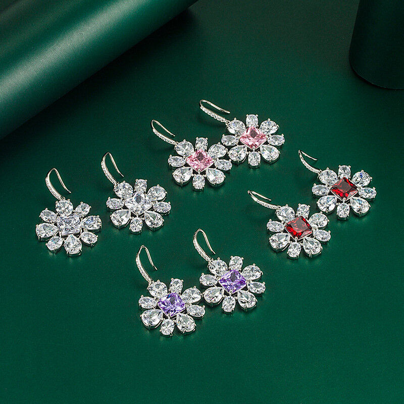 European and American exaggerated personality petal earrings female temperament fashion ear hook all-match ear jewelry